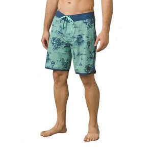 Prana High‎ Seas Board Shorts Mens 36 Unlined Hybrid Swim Trunks UPF 50+